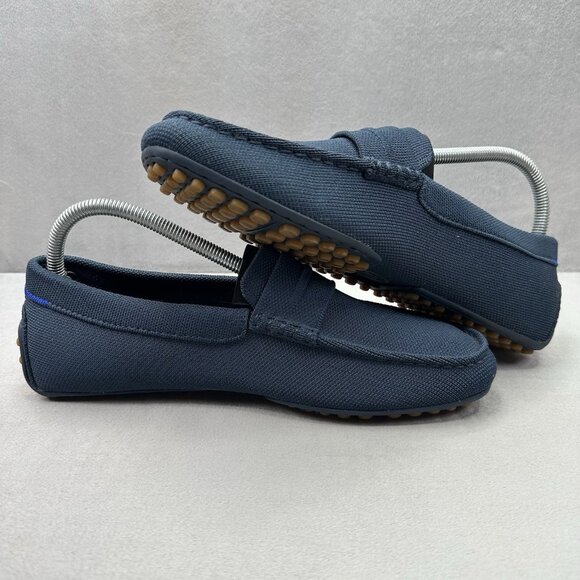 Rothy's The Driving Loafer Mens Size 9 Shoes Navy Knit Flexible Comfort Slip-On - Picture 5 of 8